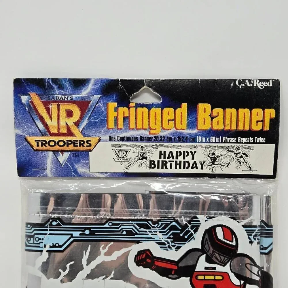 VINTAGE SABANS VR TROOPERS FRINGED HAPPY BIRTHDAY PARTY BANNER 8